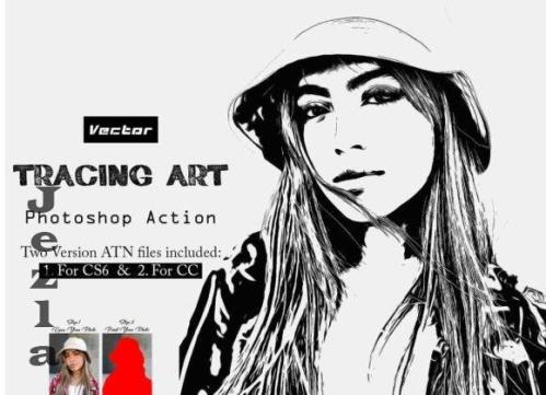 Vector Tracing Art Photoshop Action - 25412346