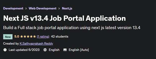 Next JS v13.4 Job Portal Application