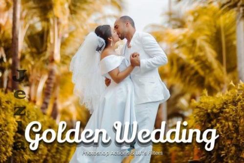 12 Golden Wedding Photoshop Actions - 6914478