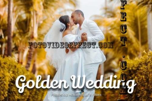12 Golden Wedding Photoshop Actions - 6914478