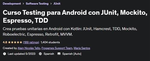 Curso Testing para Android con JUnit, Mockito, Espresso, TDD |  Download Free