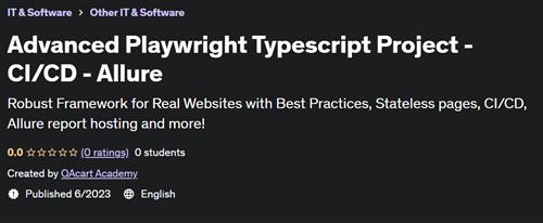 Advanced Playwright Typescript Project - CI/CD - Allure