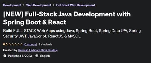 [NEW] Full-Stack Java Development with Spring Boot & React