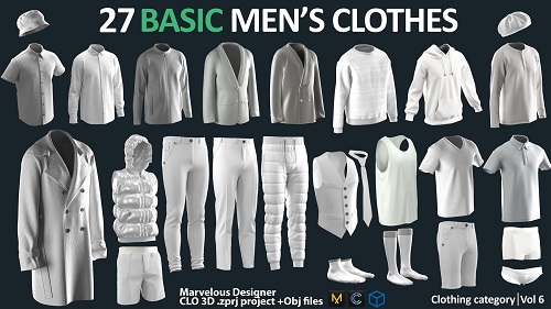 27 BASIC MEN'S CLOTHES PACK
