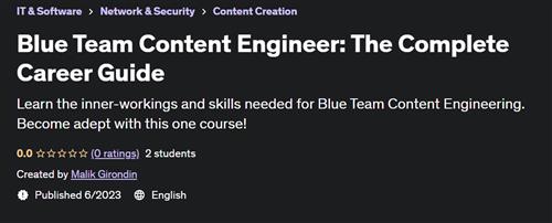 Blue Team Content Engineer The Complete Career Guide