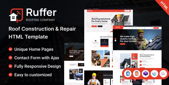 Themeforest - Ruffer  Roof Construction & Repair HTML Template 45508928