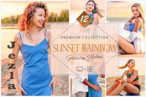 12 Photoshop Actions, Sunset Rainbow Ps