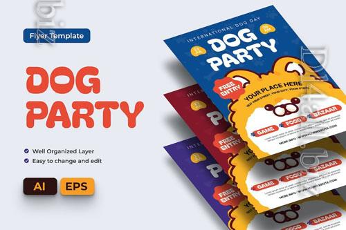 Dog Party Flyer Ai & EPS Template - TZF89LU