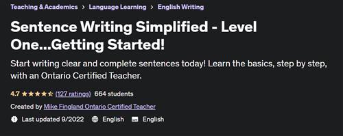 Sentence Writing Simplified - Level One...Getting Started!