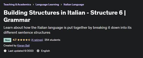 Building Structures in Italian – Structure 6 – Grammar