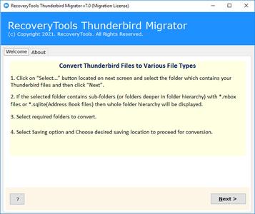 RecoveryTools Thunderbird Migrator 7.7 Portable