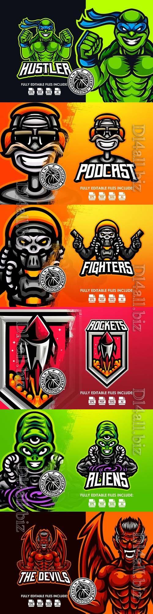 Logo mascot vector design template vol 22