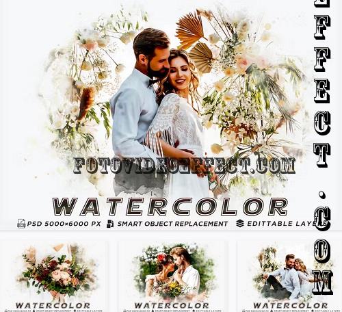 Watercolor Wedding Photo Effects PSD - 7WYUA6Y