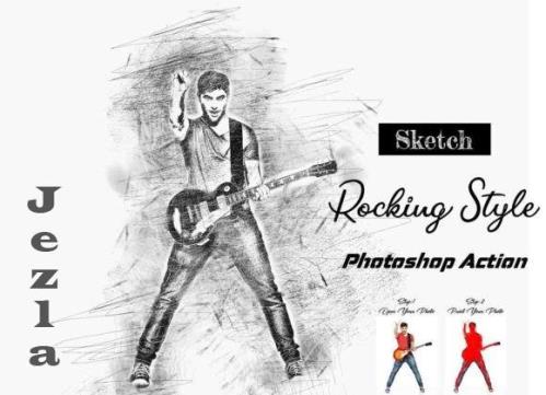 Sketch Rocking Style PS Action - 25429655