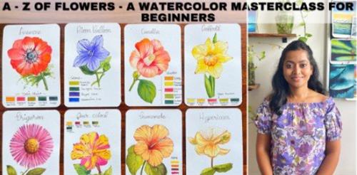 A to Z of Flowers – A Watercolor Floral Masterclass for Beginners