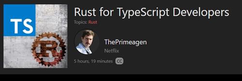 Frontend Master – Rust for TypeScript Developers