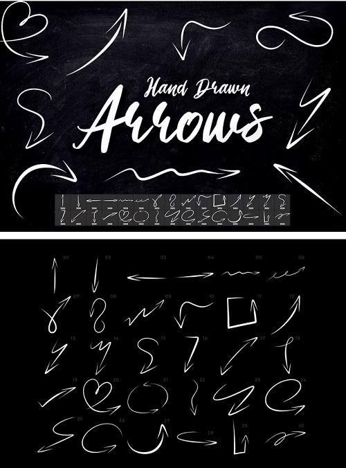 30 Hand Drawn Arrows Photoshop Brushes - BR9GYDE
