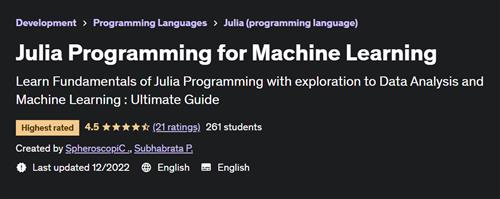 Julia Programming for Machine Learning
