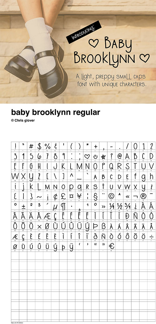 Baby Brooklynn - A Preppy Handwritten Small Caps Font