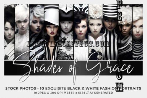 10 Black and White Fashion Portraits - 25431997