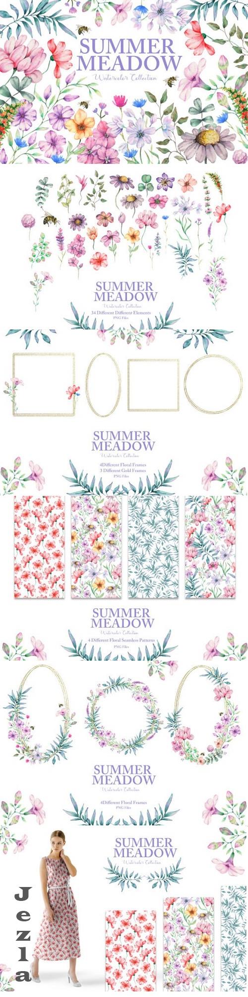 Summer Meadow Watercolor Collection - 25422880
