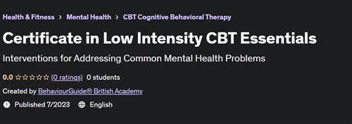 Certificate in Low Intensity CBT Essentials