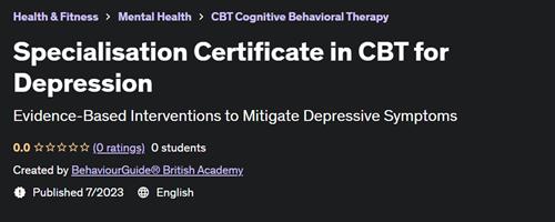 Specialisation Certificate in CBT for Depression |  Download Free