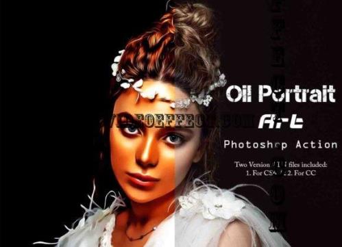 Oil Portrait Art Photoshop Action - 25437360