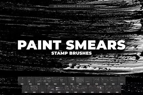 25 Paint Smears Photoshop Brushes - GHR4PMN