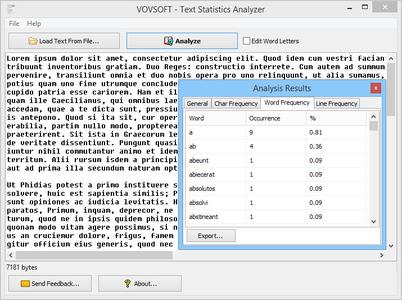 VovSoft Text Statistics Analyzer 3.3.0