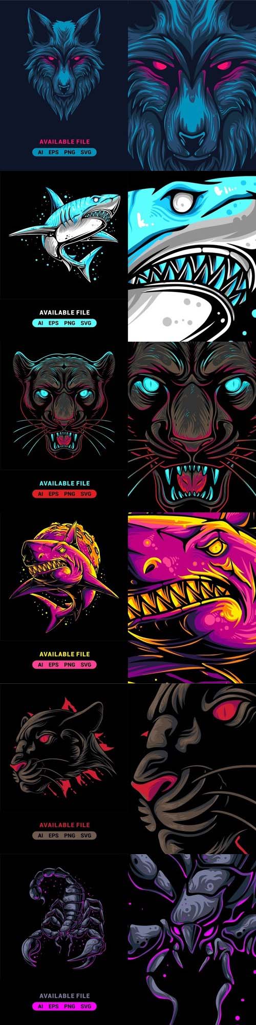 Logo mascot vector design template vol 41