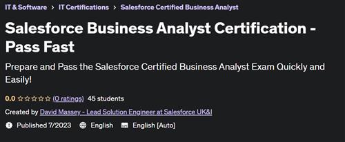 Salesforce Business Analyst Certification – Pass Fast
