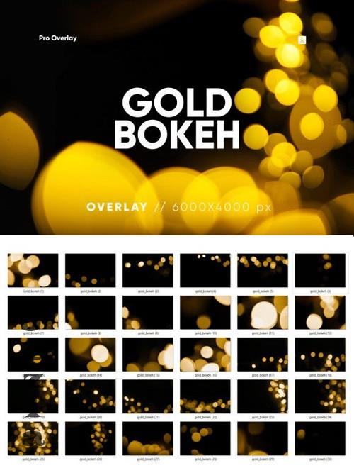 30 Gold Bokeh Overlay HQ - 26069808