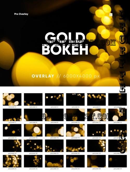 30 Gold Bokeh Overlay HQ - 26069808