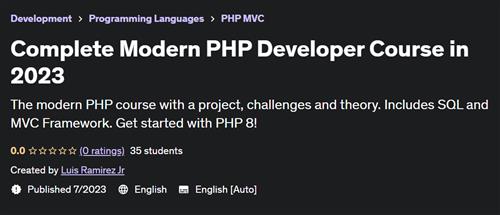 Complete Modern PHP Developer Course in 2023