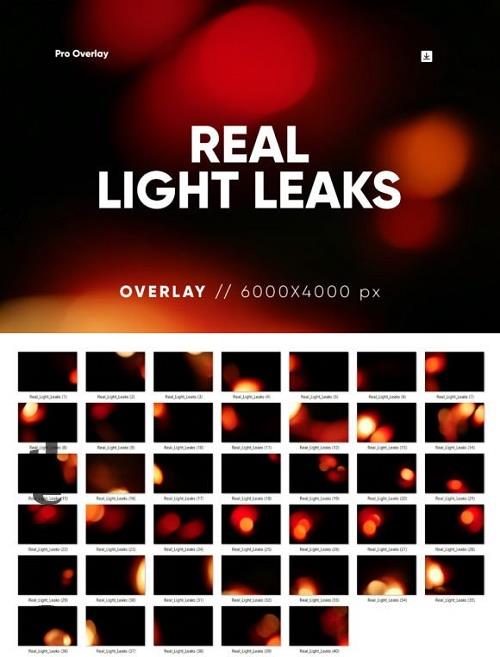40 Real Light Leaks Overlay HQ - 26070643
