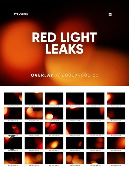 30 Red Light Leaks Overlay HQ - 26070654