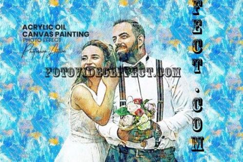 Acrylic Oil Canvas Painting Effect - 16085743
