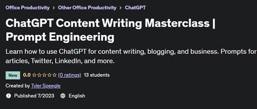 ChatGPT Content Writing Masterclass – Prompt Engineering