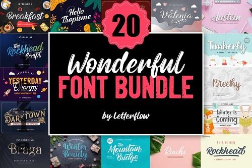 Wonderful Font Bundle - 20 Premium Fonts