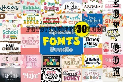 Special Fonts Bundle - 30 Premium Fonts and Graphics