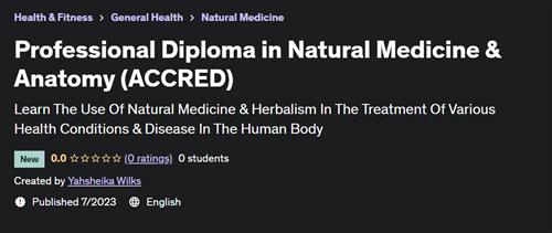 Professional Diploma in Natural Medicine & Anatomy (ACCRED)