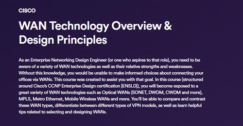INE – WAN Technology Overview & Design Principles