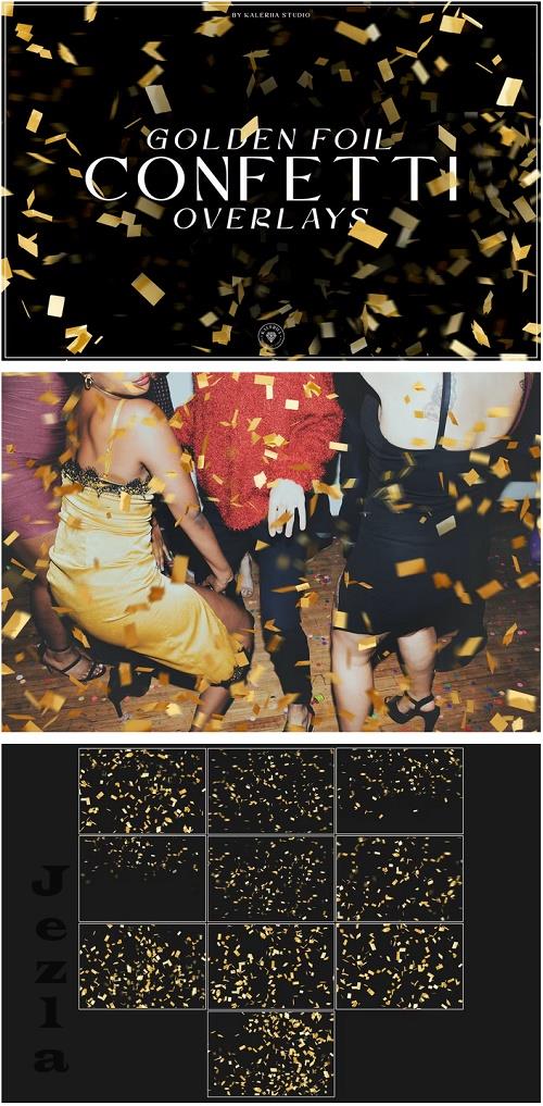 Golden Foil Confetti Overlays - ZVFMRJL