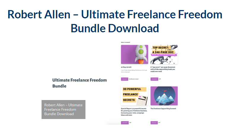 Robert Allen – Ultimate Freelance Freedom Bundle Download 2023