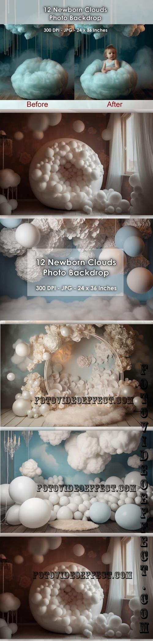 12 Newborn Clouds Photo Backdrops JPG