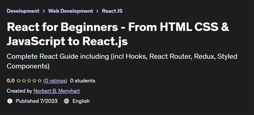 React for Beginners – From HTML CSS & JavaScript to React.js |  Download Free