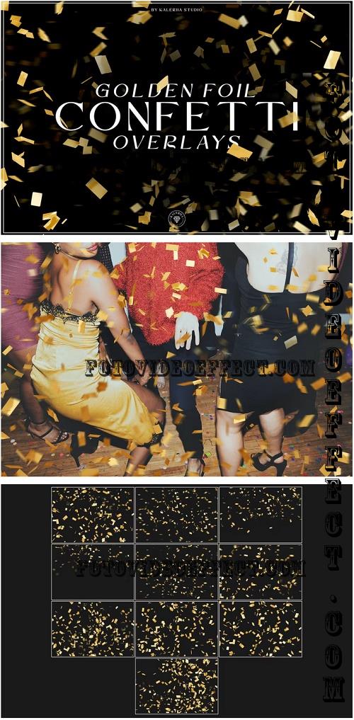 Golden Foil Confetti Overlays - ZVFMRJL