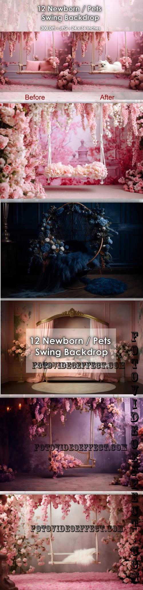 12 Newborn / Pets Swing Backdrop JPG