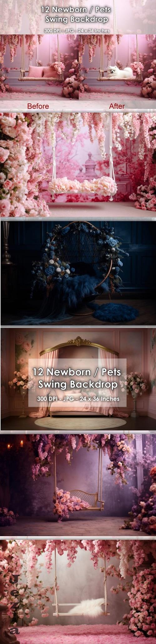 12 Newborn / Pets Swing Backdrop JPG